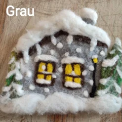Filzhaus,  Weihnachtsdeko, handgefilzt