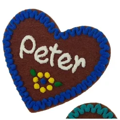 Filzherz 6er SET Oktoberfest Dirndl Accessoires mit Namen - Anstecker Namensschild Herz personalisiert Button Brosche