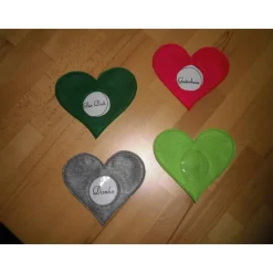 Filzherzen für Gutscheine / Geschenke / Überraschungen