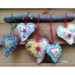 Filzherzen-Weihnachtsdeko-5 -Set