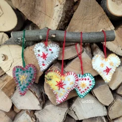 Filzherzen-Weihnachtsdeko-5 -Set