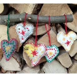 Filzherzen-Weihnachtsdeko-5 -Set