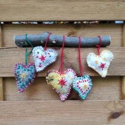 Filzherzen-Weihnachtsdeko-5 -Set