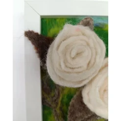 Filzkunst "Filzrosen" gefilzt im 3-D- Bilderrahmen