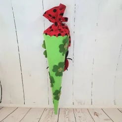 Filzschultüte Marienkäfer & Kleeblatt – Handgefilzt, 80 cm, Wolle, Einschulung