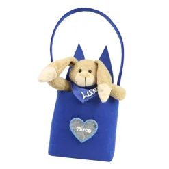Filztasche mit Hasenohren und Hase personalisiert -  Geschenk zu Ostern mit Name - Filztasche in Filzherz