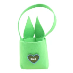 Filztasche mit Hasenohren und Hase personalisiert - Geschenk zu Ostern mit Name für Kinder - Filztasche in Filzherz