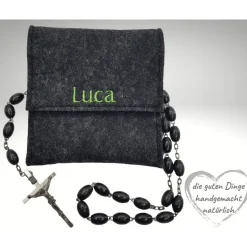 Filztäschchen NAME Rosenkranz personalisiert.  Farbwahl Rosenkranztasche