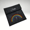Filztäschchen Rosenkranz NAME REGENBOGEN Kreuz personalisierbar Rosenkranztasche Wollfilz