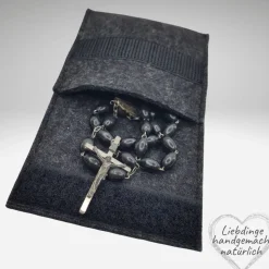 Filztäschchen Rosenkranz NAME Filzetui Rosenkranztasche personalisiert Farbwahl