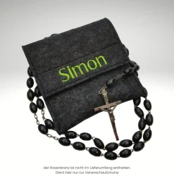 Filztäschchen Rosenkranz NAME Filzetui Rosenkranztasche personalisiert Farbwahl