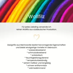 Filztäschchen Rosenkranz REGENBOGEN Kreuz Rosenkranztasche Wollfilz