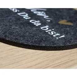 Filzuntersetzer als Gastgeschenke für Hochzeit Feier, Schön, dass du da bist! wieder verwendbares Geschenk für JGA Gebur