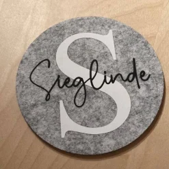 Filzuntersetzer personalisiert mit Namen Filz Untersetzer Gastgeschenk Hochzeit Geschenk