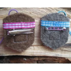 Filz-Wappen, Trachten-Brosche , Namensschild, Namensträger, Wappen-Anstecker Wunschbeschriftung, personalisiert