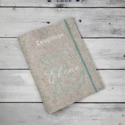 Filz-Zeugnismappe A4 personalisiert, Einschulungsgeschenk, Schulanfang
