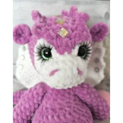 Fiora – der rosa Häkel-Drache. Gr. ca.30 cm