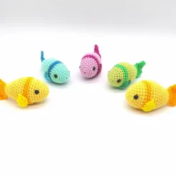 Fisch gehäkelt, Amigurumi, 100 % Baumwolle, als Dekoration zur Taufe, Konfirmation, Geburtstag oder Babyparty, Wunschfar
