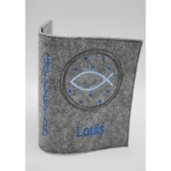 Fisch im Kreis Gotteslobhülle Gebetbuch Hülle Geschenk Kommunion Firmung Geschenkidee Gott Kirche religiös personalisier
