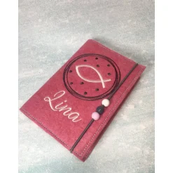 Fisch im Kreis Gotteslobhülle Gebetbuch Hülle Geschenk Kommunion Firmung Geschenkidee Gott Kirche religiös personalisier