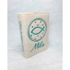 Fisch im Kreis Gotteslobhülle Gebetbuch Hülle Geschenk Kommunion Firmung Geschenkidee Gott Kirche religiös personalisier