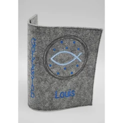 Fisch im Kreis Gotteslobhülle Gebetbuch Hülle Geschenk Kommunion Firmung Geschenkidee Gott Kirche religiös personalisier
