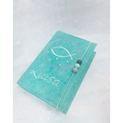 Fisch im Kreis Gotteslobhülle Gebetbuch Hülle Geschenk Kommunion Firmung Geschenkidee Gott Kirche religiös personalisier