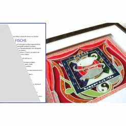Fische Sternzeichen gerahmt personalisiert mit Name und Geburtsdatum Text 3D pop art mixed media Bild Geschenk Geburtstag