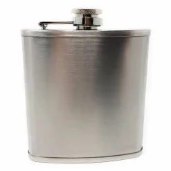 Flachmann Edelstahl 180 ml + Hülle bestickt mit Steinbock aus Wollfilz + Leder inkl. Geschenkbox - Farbauswahl