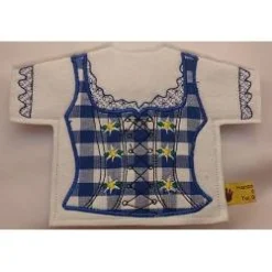 Flaschen Shirt Dirndl blau – Personalisiertes Geschenk für Piccolos, Miniweinflaschen