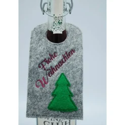 Flaschenanhänger Filz Geschenk Weihnachten Sylvester edel Deko Frohe Weihnachten Geschenkidee Geburtstag Feier Sekt Wein