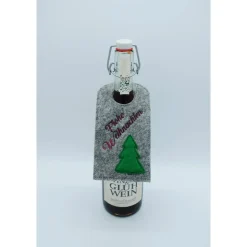Flaschenanhänger Filz Geschenk Weihnachten Sylvester edel Deko Frohe Weihnachten Geschenkidee Geburtstag Feier Sekt Wein