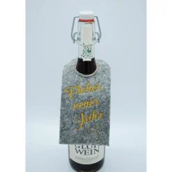 Flaschenanhänger Filz Geschenk Weihnachten Sylvester edel Deko 