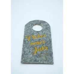 Flaschenanhänger Filz Geschenk Weihnachten Sylvester edel Deko 