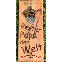 Flaschenöffner aus Vollholz zur Wandbefestigung