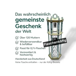 Flaschenkäfig – Originelles Männergeschenk & Geschenkverpackung für Flaschen, Handgefertigt & Wiederverwendbar