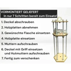 Flaschenkäfig DIY-Bausatz | Lustiges Geschenk für Männer & Frauen | Geburtstag, Party, Mitbringsel | Für 0,7L Flaschen