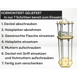 Flaschenkäfig DIY-Bausatz – Lustiges Geschenk für Männer & Frauen | Originelles Mitbringsel für 0,7L Flaschen