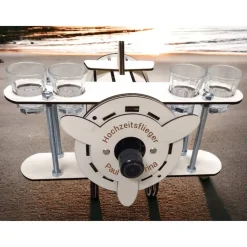 Flaschenkäfig Flugzeug – Originelles Männergeschenk personalisierbar, Schnapsflieger für 0,7l Flaschen