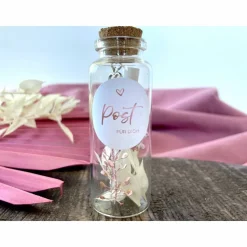 Flaschenpost Patentante Geschenk, beste Patentante der Welt, Geschenk Patin, Trockenblumen,