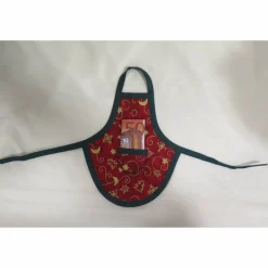 Flaschenschürze goldene Motive auf Rot