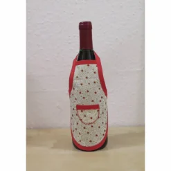 Flaschenschürze grün, beige oder rot mit Sternen