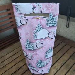 Flaschentasche 38x10x8 cm – Geschenktasche Flaschenbeutel mit Pinguin Motiv