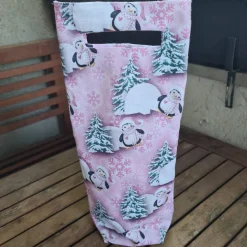 Flaschentasche 38x10x8 cm – Geschenktasche Flaschenbeutel mit Pinguin Motiv