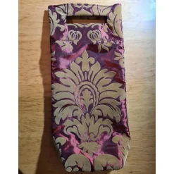 Flaschentasche 38x10x8 cm – Geschenktasche Flaschenbeutel glänzend Rot mit Velour Motiv