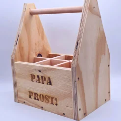 Flaschenträger aus Holz | Männerhandtasche | Geschenk für Männer  | Vatertagsgeschenk | Geschenk Gartenparty| Bierträger