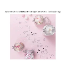 Flitter Herzen silberfarben 100 Stück