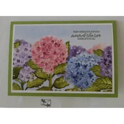 Florale Glückwunschkarte zum Geburtstag  mit Grusstext Handgefertigt mit StampinUp Produkten Unikat