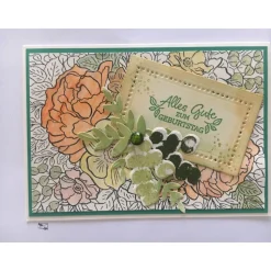 Florale Glückwunschkarte zum Geburtstag  mit Grusstext Handgefertigt mit Stampin'Up Produkten Unikat