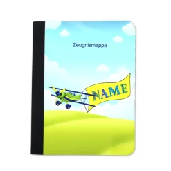 Flugzeug Zeugnismappe personalisiert | Zeugnismappe Jungen | Zeugnismappe mit Namen | Urkundenmappe Flieger